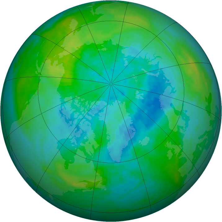 Arctic ozone map for 21 September 1981